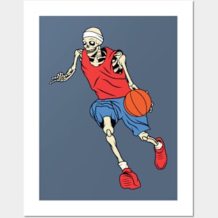 Skeleton Basketball Player Posters and Art